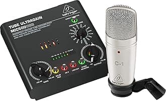 Behringer VOICE STUDIO Complete Recording Bundle with Studio Condenser Mic, Tube Preamplifier with 16 Preamp Voicings and USB/Audio Interface