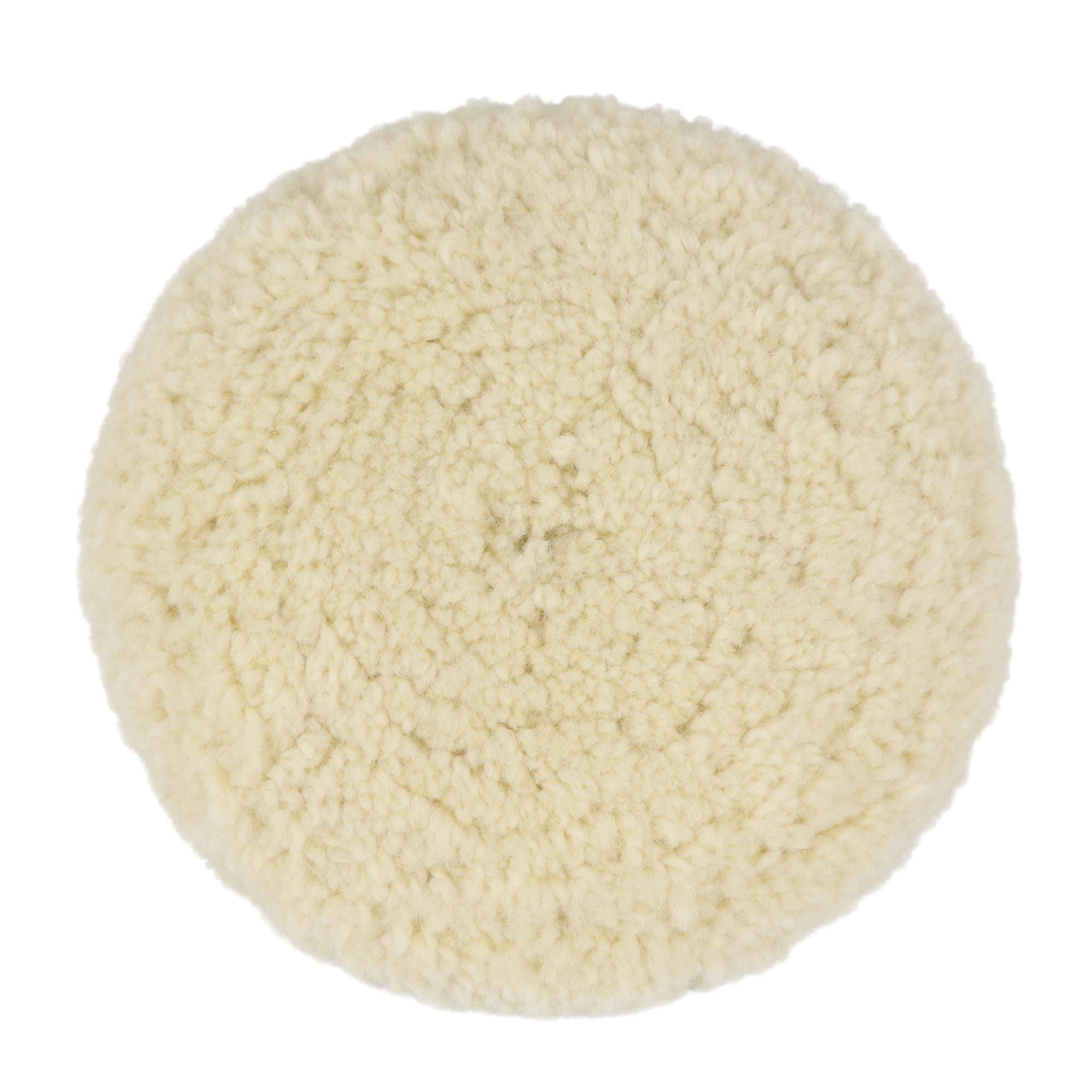 Woolous Wool Buffing Pad 8 inch Single Sided Polishing 100% Twisted Lamb Wool Polishing Buffing Compound Pad Wheel Bonnet with Hook and Loop for Auto Car Detailing
