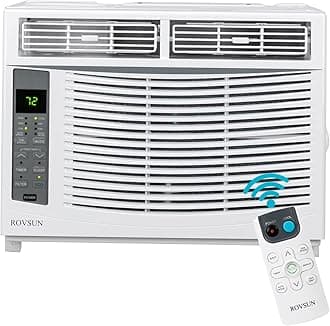 6000 BTU Window Air Conditioner, 3-in-1 AC Unit for Window, Works As Cooler, Dehumidifier & Fan with Timer, Sleep/ECO Mode & Installation Kit, Cooling Rooms up to 250 Sq. Ft, 115V/60Hz