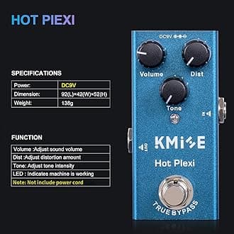 lotmusic Kmise Hot Plexi Electric Guitar Effects Pedal Mini Single Type DC 9V True Bypass