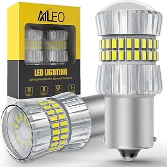 AILEO 1156 LED Bulb White 6500K,2024 Upgrade 500% Brighter Unique 1:1 Design,1156A 7506 3497 1141 P21W 1003 BA15S LED Bulbs with Projectors, for Back Up Reverse Lights and Brake Tail Lights DRL,2 PCS