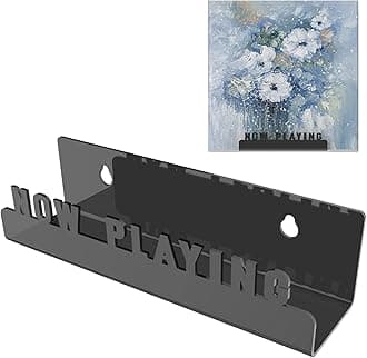 Boloyo Wall Mount Vinyl Record Display Stand, Acrylic Floating Shelf for LP Records (Black)