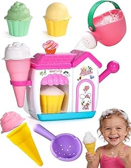 Bath Toys for Kids Ages 4-8 3-5 Toddler Bath Toys Bathtub Ice Cream Foam Maker Bubble Pretend Cake Play Set Birthday Gifts Easter Basket Stuffers for 2-4 5 6 Year Old Girls Boys