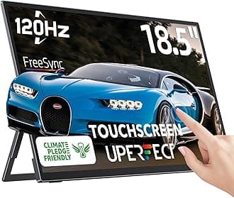 18.5'' Portable Touchscreen 120hz Monitor w/VESA & 180° Adjustable Stand, Ultra-Slim & Lightweight FHD FreeSync IPS HDR Gaming Display, USB C Travel Second Monitor for Laptop Switch Phone