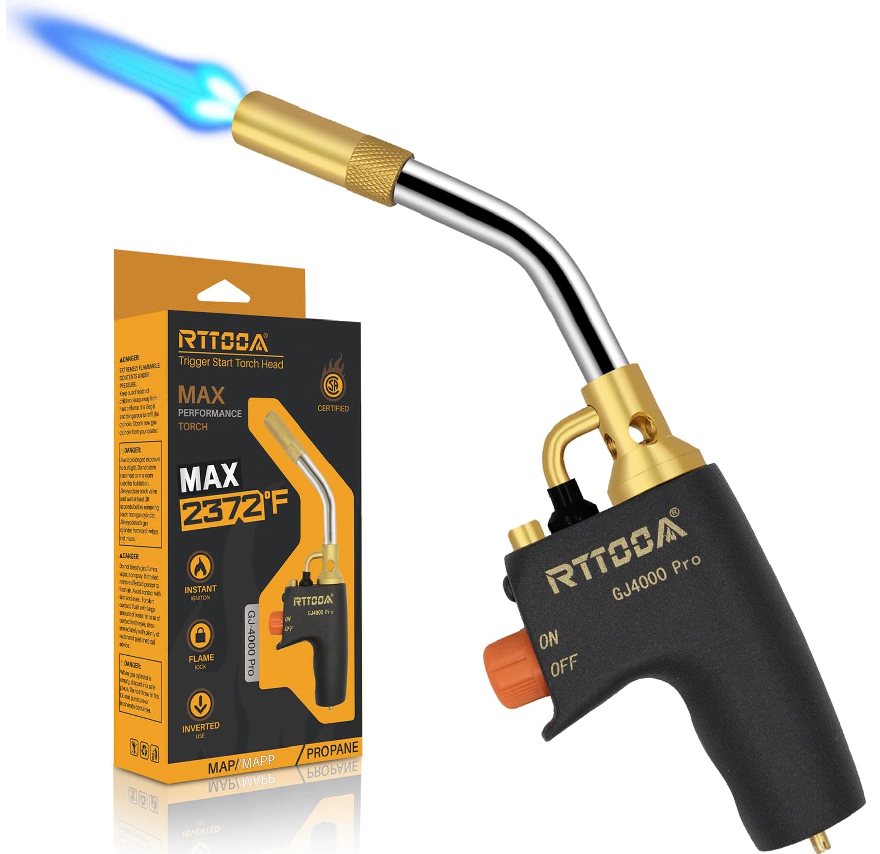 High Intensity Propane Torch Head,GJ-4000pro Trigger Start Torch;MAPP/Propane...