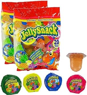 Jelly Snack Fruit Jelly Candy - Pack of 2 Bags (20 Cups Each) - Assorted Flavors