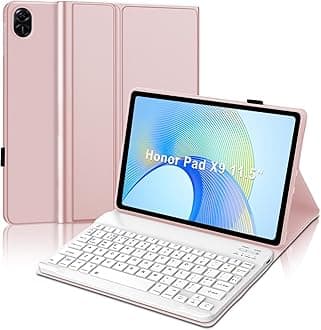 JADEMALL Keyboard Case for Honor Pad X9, Wireless Magnetic Detachable Bluetooth Keyboard(QWERTY Layout), Premium PU Leather Cover with Pencil holder for HONOR Pad X9 11.5-inch Wi-Fi Tablet, Pink