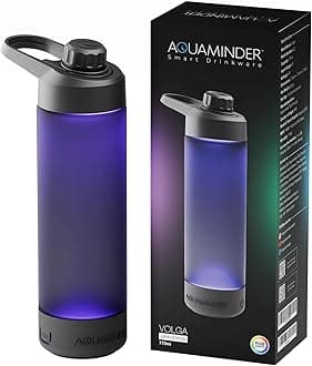 Smart Water Bottle Glows & Beeps to Remind You to Drink More 770 ml Chug Cap Bottle For Adults and Kids Perfect For Gift, Travel, Gym, Yoga, Black, Silicone