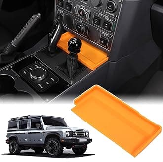 Car Center Console Storage Tray Compatible with Ineos Grenadier 2022-2025 Shift Storage Box Tray Non-Slip Storage Tray Interior Storage Box (Orange)