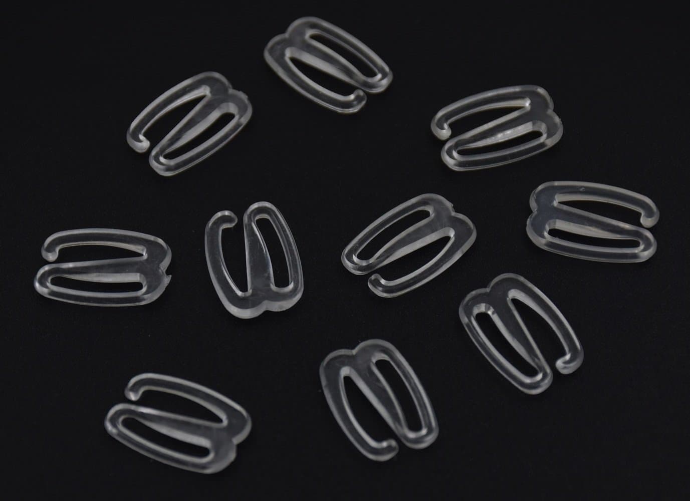Plastic G Hooks "E" Hook Bra Clips Bra Hooks Bra Accessory Pack of 500Pcs (12mm, Clear)