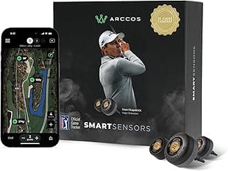 Arccos Smart Sensors: Automatic Golf Game Tracking System, A.I. Powered GPS Rangefinder & Smart Club Distances (Gen 4, Smoke)