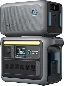 Anker SOLIX C1000 Portable Power Station and BP1000 Expansion Battery, 1800W Solar Generator, Full Charge in 58 Min, 2112Wh LiFePO4 Battery for Outdoor Camping and Home Backup (Optional Solar Panel)