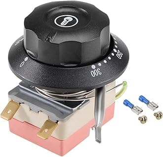uxcell NC 250V 16A 50-300C Temperature Control Switch Capillary Thermostat for Oven Refrigerator Heater, 0.7m, with 2 Screws&2 Crimp Terminals