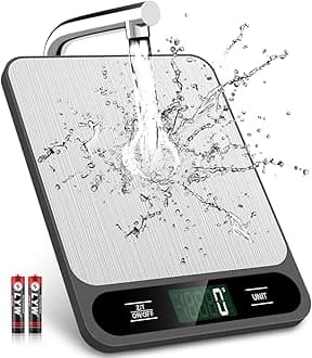 Mik-Nana Food Scale, 10kg/22lb Digital Kitchen Scale Weight Grams and Ounces for Baking Cooking Coffee Package Postage, 6 Units with Tare Function, LCD Display, Easy Clean Stainless Steel