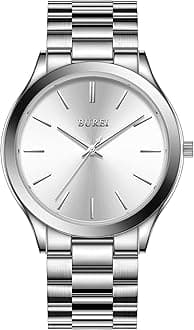 BUREI Fashion Minimalist Business Men's Wrist Watches Stainless Steel Waterproof Quartz Watch for Man