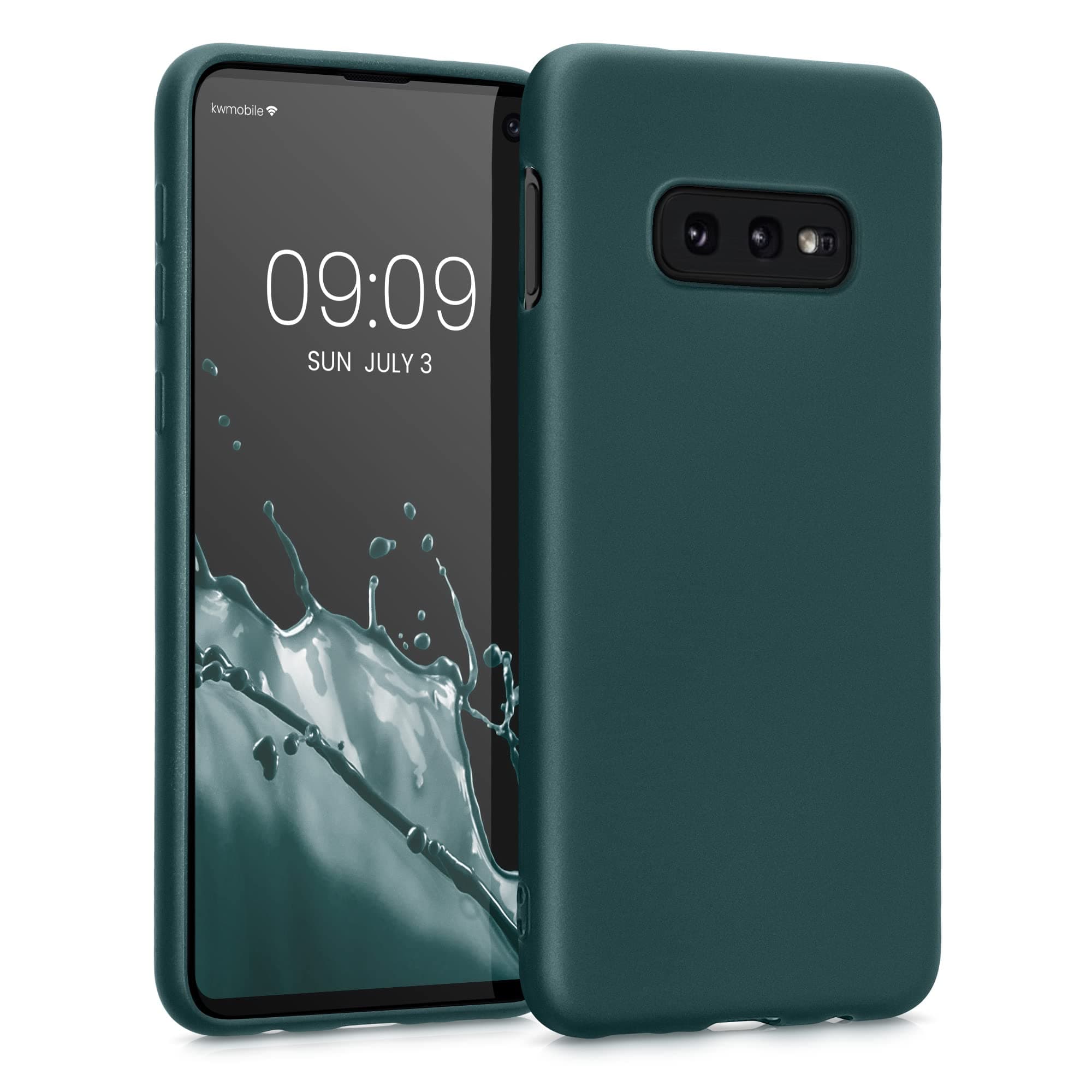 kwmobile Case for Samsung Galaxy S10e Case - Soft Slim Metallic TPU Silicone Cover - Metallic Teal