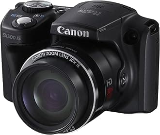 Canon PowerShot SX500 IS Digital Camera - Black (16.0 MP, 30x Optical Zoom) 3.0 inch LCD (Renewed)