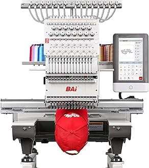 BAi The Mirror 15 Needle 20"x14" Large Area Commercial Embroidery Machine,1200 SPM High Speed & 850 SPM on Hat,Institch OS5 Intuitive Control,Software included Wi‑Fi/USB Transfer