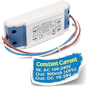 Chanzon LED Driver 900mA (Constant Current Output) 18V-39V (Input 100-240V AC-DC) (6-12)x3 18W 21W 24W 27W 30W 36W Power Supply 900 mA Lighting Transformer for High Power 30 W COB Chips (Plastic Case)