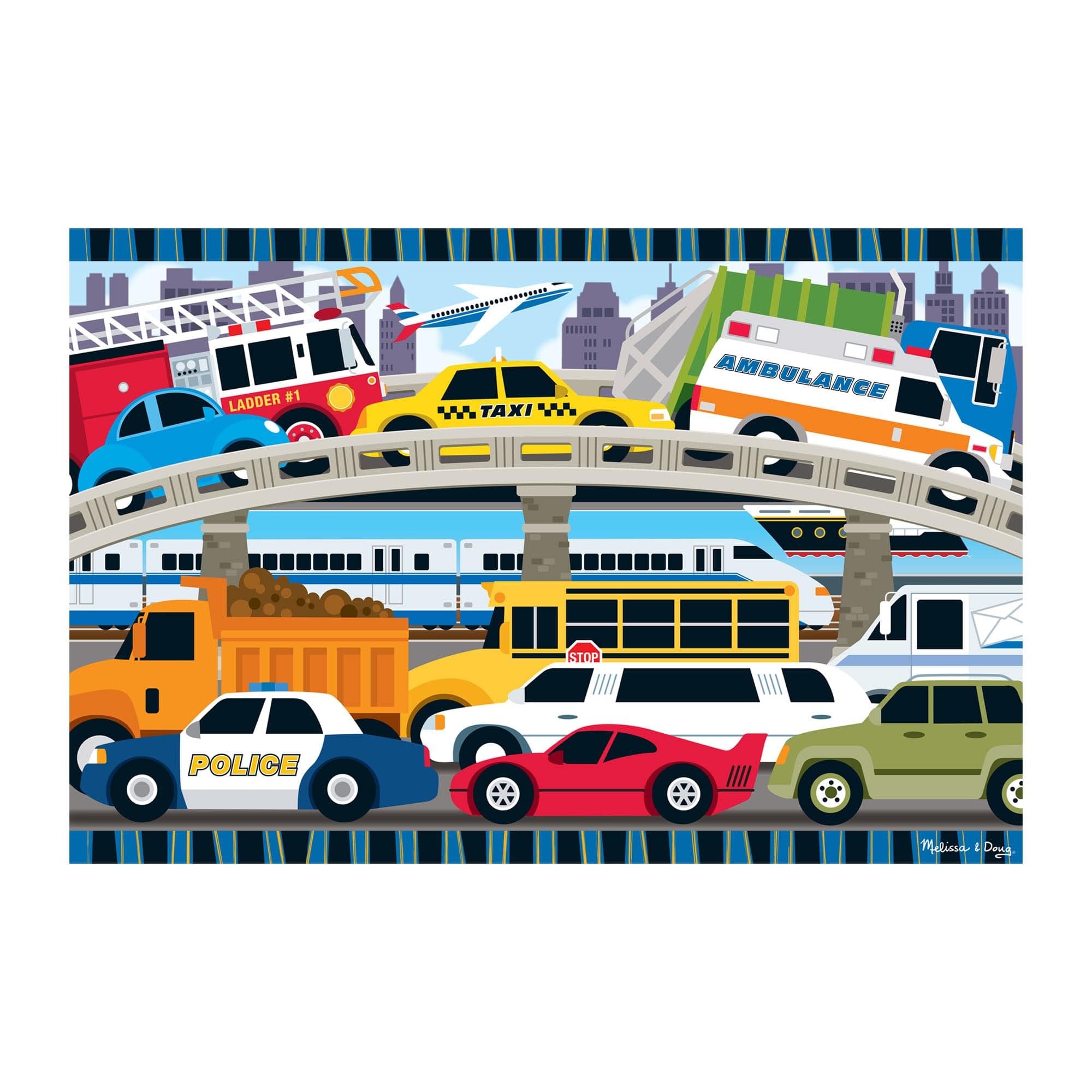 Melissa & Doug Traffic Jam Floor Puzzle 2'X3'
