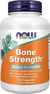 NOW Foods Supplements, Bone Strength™ with Microcrystalline Hydroxyapatite (MCHA), Magnesium and Vitamins C,D and K, 120 Capsules