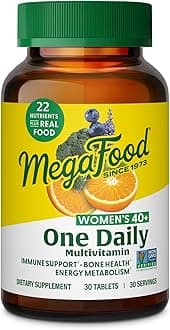 – Women's One Daily Multivitamin - with Iron, B Complex, Vitamin C, Vitamin D, Biotin and More - Plus Real Food - Immune Support Supplement - Bone Health - Vegetarian (30 Tabs, Women's 40+)