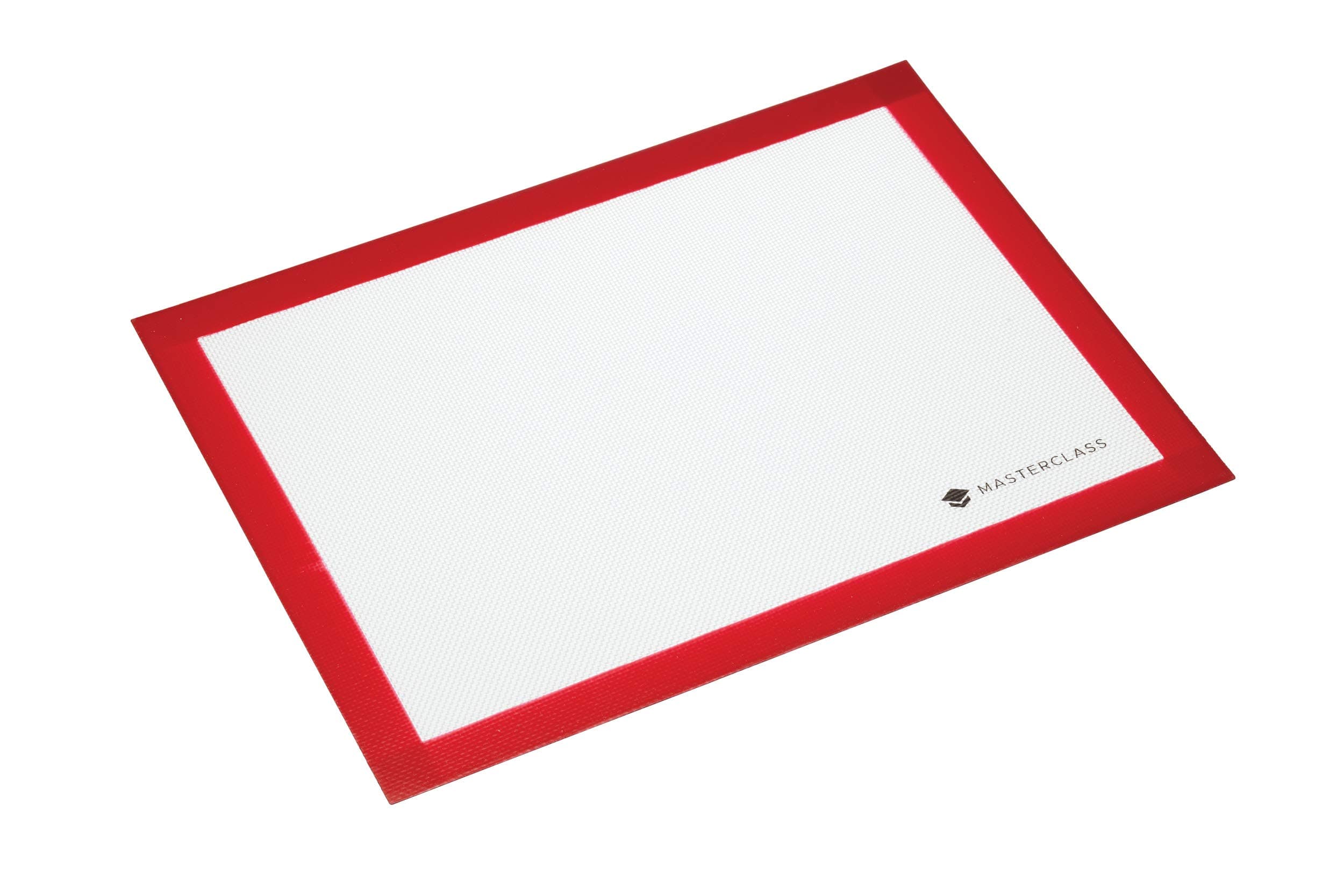 MasterClass Non Stick Silicone Baking Mat, Pastry Sheet, Oven Tray Liner, 40 x 30 cm, Red/White