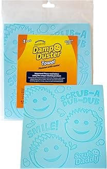 Scrub Daddy Damp Duster Towel, Multipurpose Dusters for Cleaning - Wooden & Venetian Blind Cleaner Tool, Wet Dust Sponge for Skirting Board, Radiator, Blinds & Mirrors, Home Cleaning Products, Blue