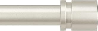 Curtain Rods for Windows 16 to 48 or 60 Inches Max Adjustable Length 1 Inch Diameter Window Curtain Rod with Aluminium End Cap, Brushed Nickel