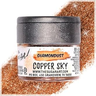 Copper Sky Edible Glitter for Drinks, Cocktails, Cake Decorating, Strawberries, Chocolates & More | No Taste | 4g | 100% Food-Safe | Kosher, Vegan, Gluten & Nut Free | DiamonDust by The Sugar Art