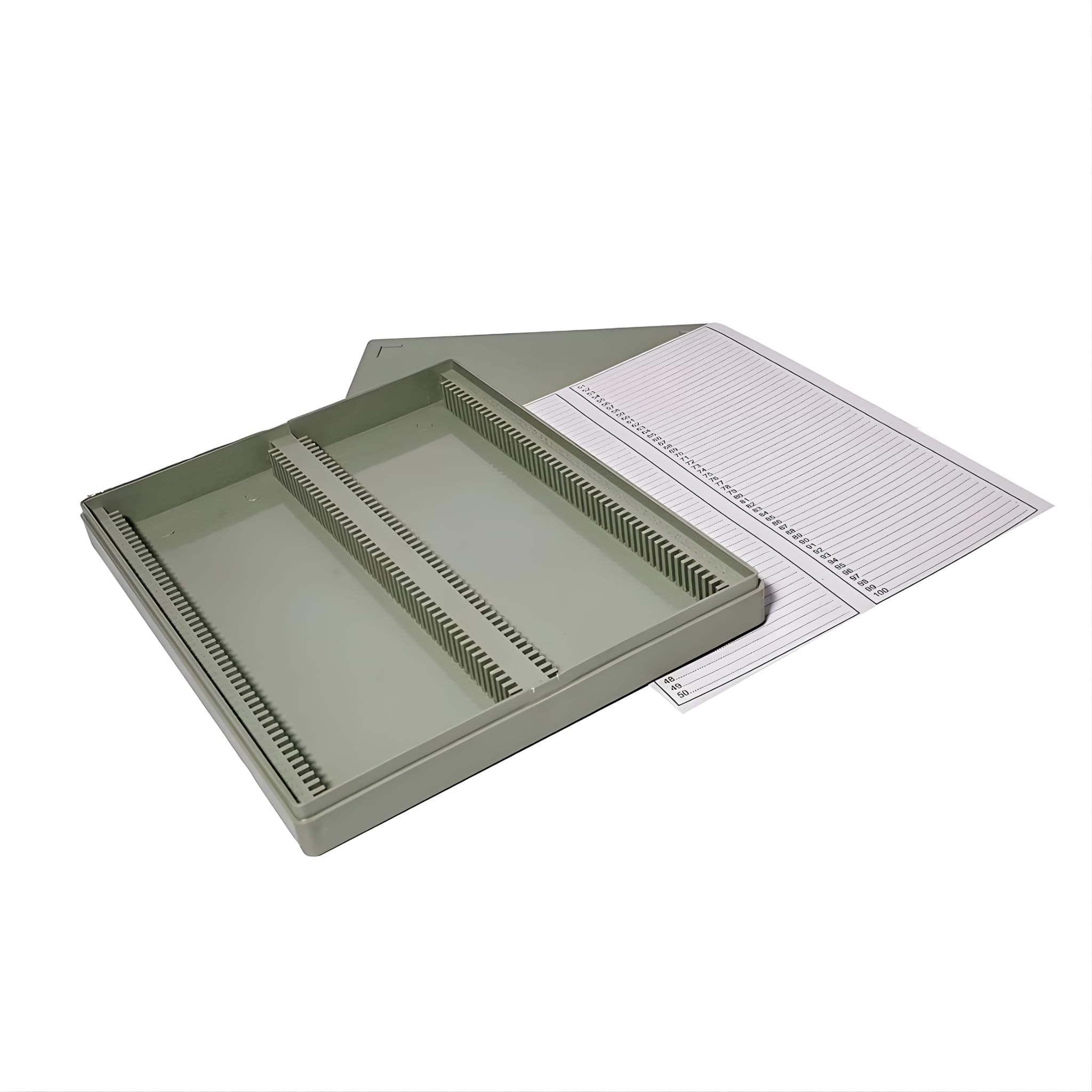 Microscope Slide Box 100 Slide Storage Case Polystyrene Slide Holder with Lid for Laboratory Biology Pathology Medical Hospital School Use