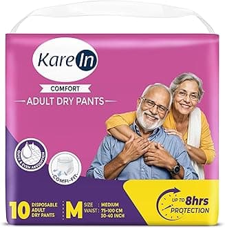 KareIn Comfort Adult Diaper Pants, Medium 75-100 Cm (30"- 40"), Unisex, Leakproof, Elastic Waist, Wetness Indicator, 10 Count