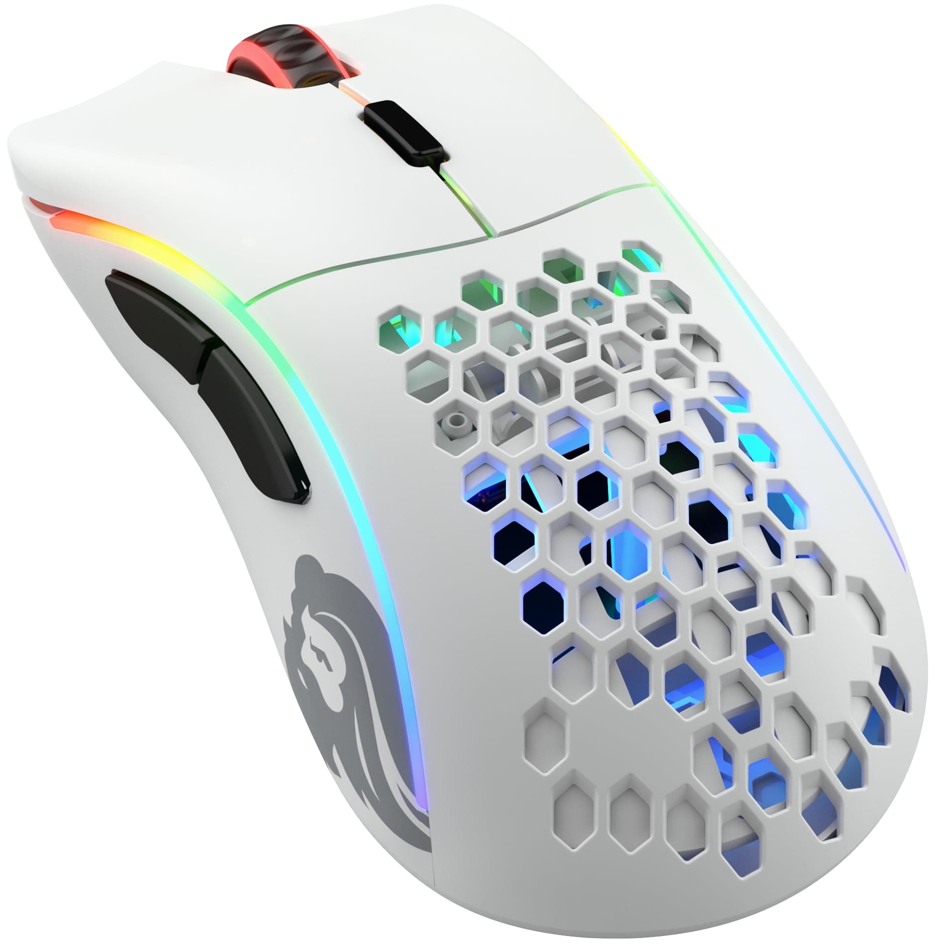 Glorious Model d Wireless Gaming Mouse, White, Wireless, Ergonomics, RGB, 6 Program Buttons, DPI 12000, White, Side Buttons, Honeycomb Mouse, Domestic Authentic Product (2.4 oz (69 g)
