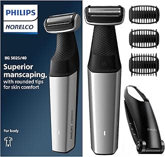 Philips Norelco Bodygroom Series 5000 Showerproof Body Trimmer for Men with Back Attachment, BG5025/40