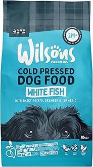 White Fish Cold Pressed Dog Food Natural Gentle Protein Omega 3 Diet - 10kg Bag