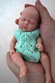 MYREBABY 7 Inch Reborn Baby Doll ，Silicone Doll Boy Jaden Mini Realistic Newborn Baby Dolls Silicone Full Body Stress Relief
