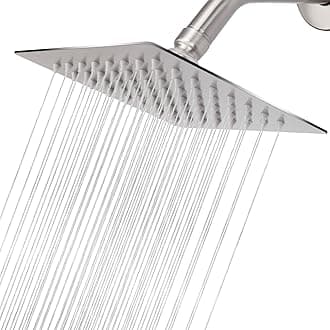 Rain Shower Head, High Flow Stainless Steel Square Rainfall Shower, High Pressure Design, Awesome Shower Experience Even At Low Water Flow (6 Inch, Brushed Nickel)