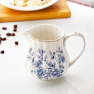 22 Pieces Porcelain White Tea Sets for Adult,Gold British Tea Set for Women,European Tea Set for Party,White Coffee Cup (Blue), just right size, HFB0001P