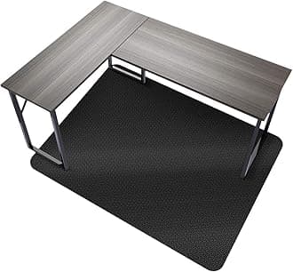 SALLOUS Chair Mat for Hard Floors, 63" x 51" Multi-Purpose Office Chair Mat for Hardwood Floors, Non-Toxic Vinyl Protector Floor Mat for Home Office (Black, Y-Pattern)