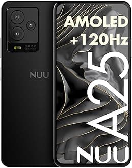 NUUA25 AMOLED 120Hz 6.7" Unlocked for T-Mobile, ATT, Cricket, Mint, Ultra, Metro, Gaming Phones, Octa-Core Helio G99, 4G/LTE Dual SIM, 6GB + 128GB 50MP Camera, Black, International Travel