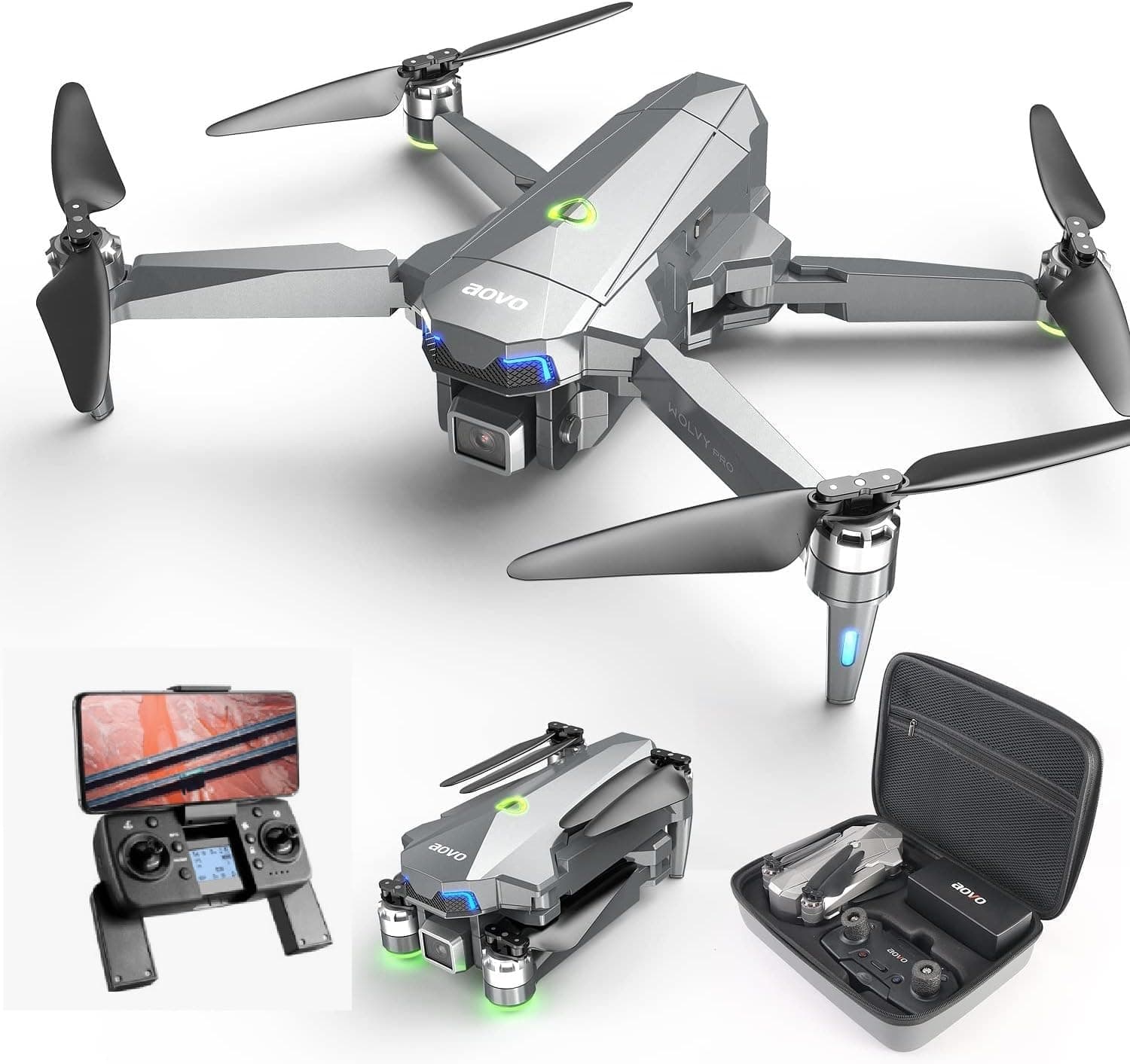 Olly'S-Drones-With-Camera-For-Adults-4K-EIS-Camera-1-Axis-Gimbal-GPS-Drone-With-Brushless-Motor-60Mins-Flight-Time-5G-Wi-Fi-Transmission-Follow-Me-Smart-Return-Home-4K-Drone-With-Carrying-Case