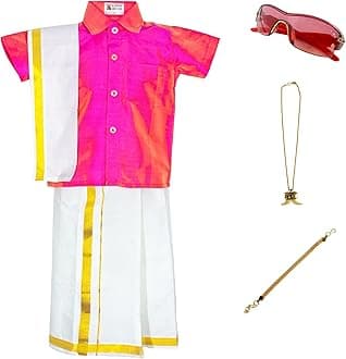 AMIRTHA FASHION Boys Traditional Dhoti & Shirts SET WITH ACCESSORIES (AMFCMTOM- $)