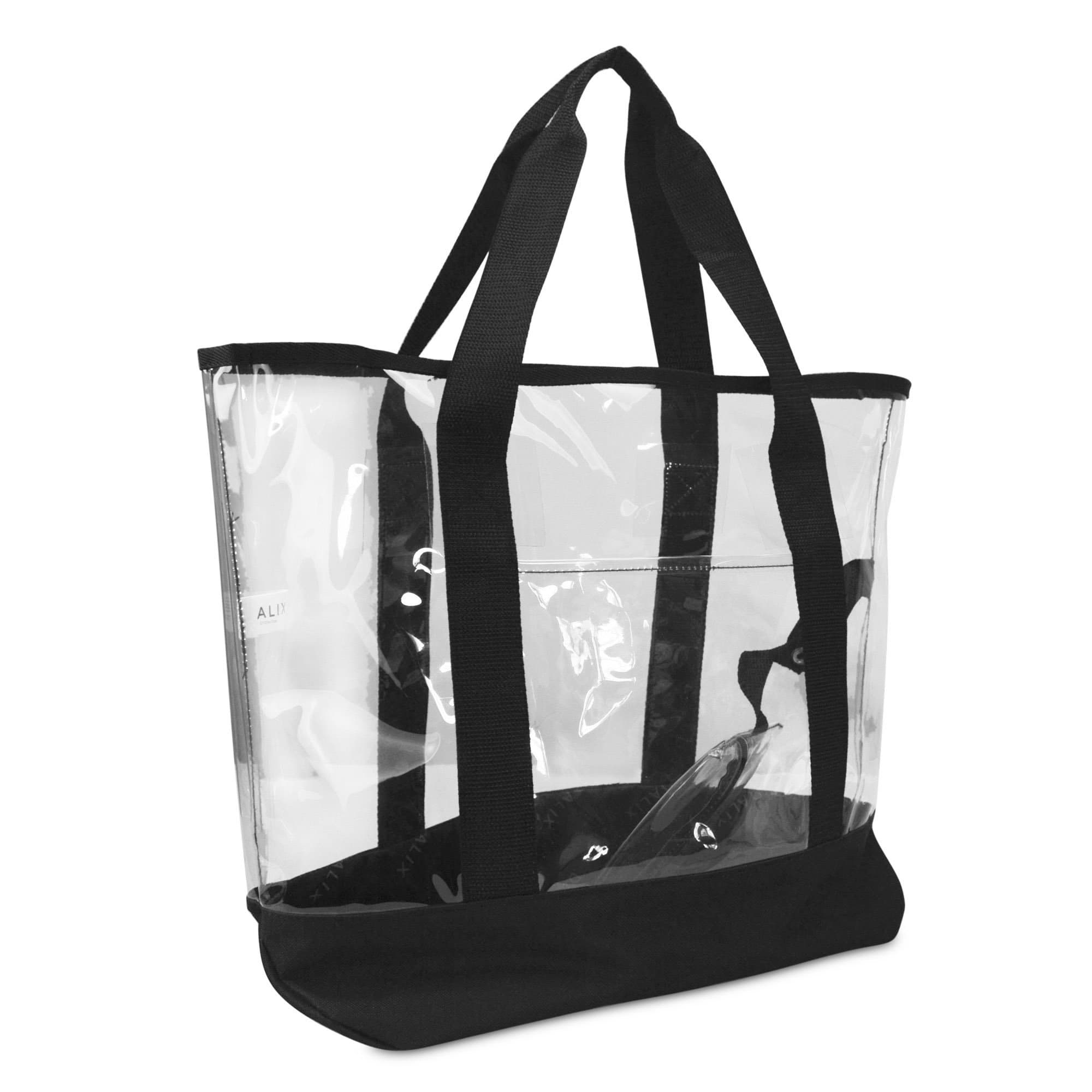 DALIX 20" Large Clear Tote Bag with Small Pouch
