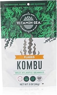 VITAMINSEA Kombu Dried Sugar Kelp Seaweed | Wild North Atlantic Seaweed for Snacking, Seasoning, Soups & Salads | Rich in Vitamins, Minerals & Antioxidants Perfect for Thyroid Support | Flakes (2 OZ)