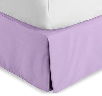 Bare Home Kids Twin Bed Skirt - 15-Inch Tailored Drop Easy Fit - Bed Skirt for Beds - Center & Corner Pleats (Twin, Lavender)