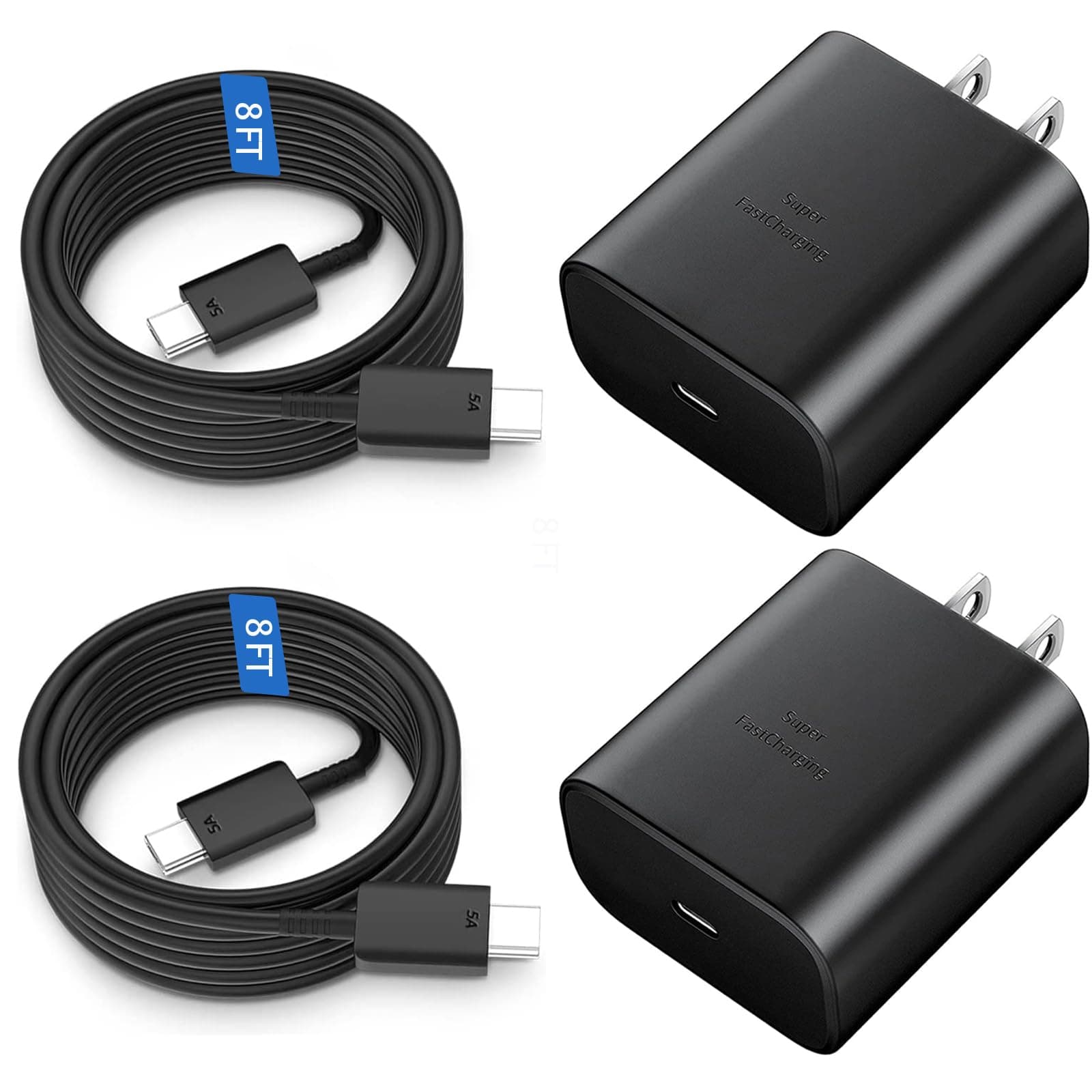 Type C Charger Fast Charging, 45W USB-C Super Fast Type C Wall Charger for Samsung Galaxy S26 S25 S24 S23 Ultra/S26 S25 S24 S23 S22 S21S20/Note 10/20, PPS Android Charger Block with 8FT Cable-Black