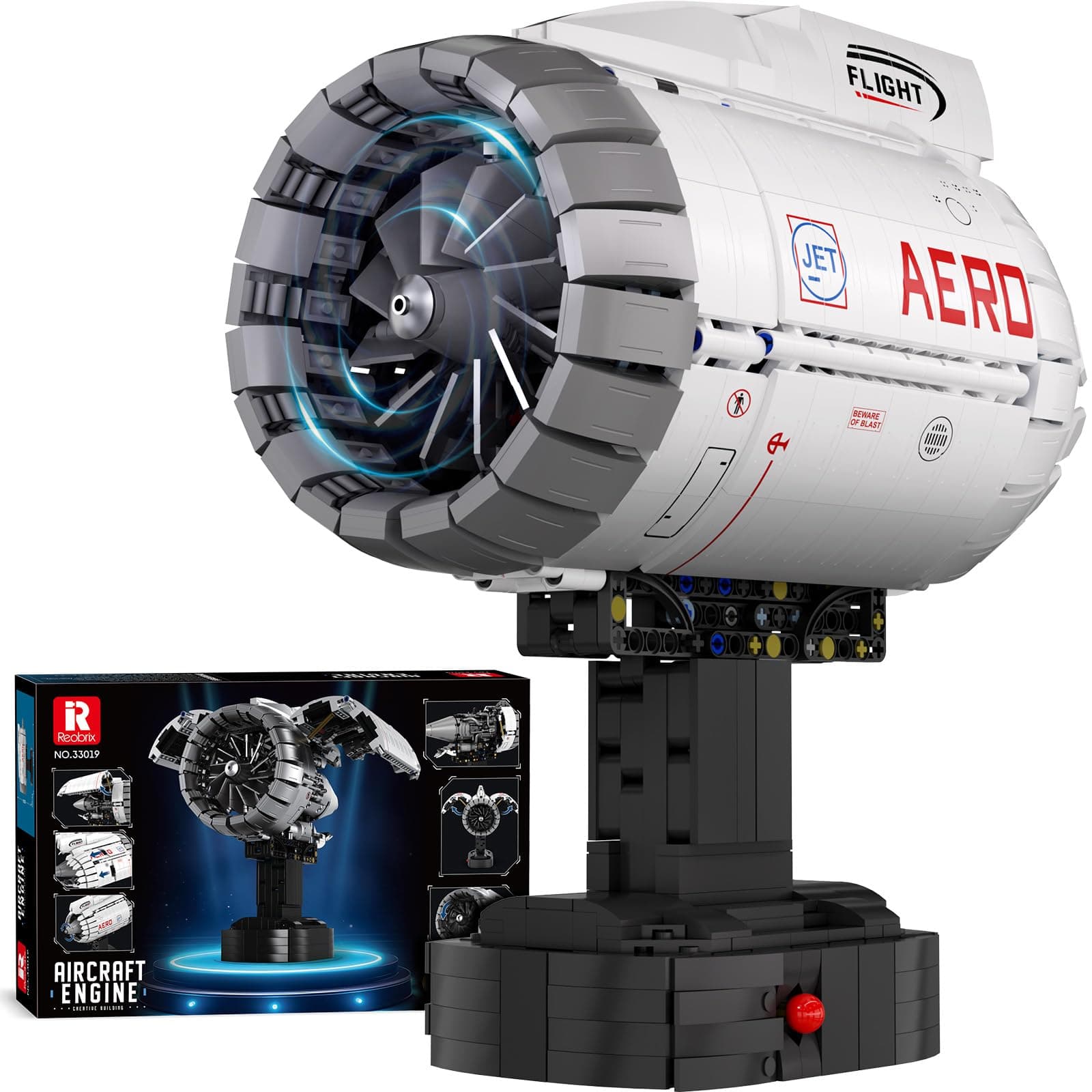 Aircraft Engine Building Set, Engine Model Kit That Works, STEM Mechanic Engineering Model Construction Toys for Adults with Motor, 1813 PCS