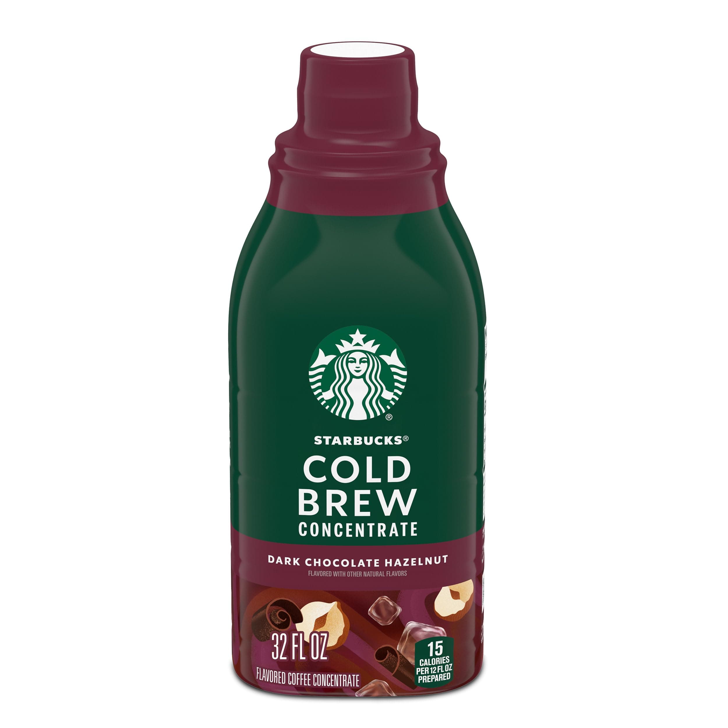 Cold Brew Coffee Concentrate, Dark Chocolate Hazelnut Flavored Iced Coffee, 32 fl oz