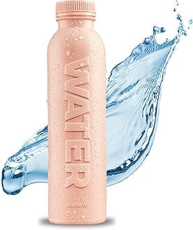 Bottle Up Reusable BPA Free Water Bottle 500ml — Prefilled With Pure Still Water | Plant-Based Sports Bottle Made From Cane Sugar (Champagne Pink)