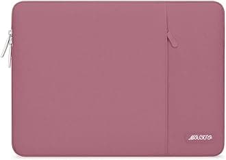 MOSISO Laptop Case 13.3 inch, 13-13.3 inch Laptop Sleeve Compatible with MacBook Air/Pro 13/Pro 14 M5 M4 M3 M2 M1, HP Dell ASUS Lenovo,Polyester Vertical Computer Sleeve Bag with Pocket, Dusty Rose